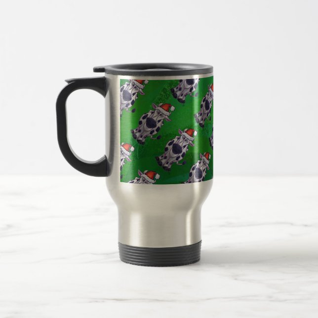 Taza De Viaje Navidades De Vacas En Verde (Izquierda)