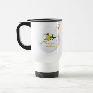Taza De Viaje Navidades decorados se ramifican en baudible