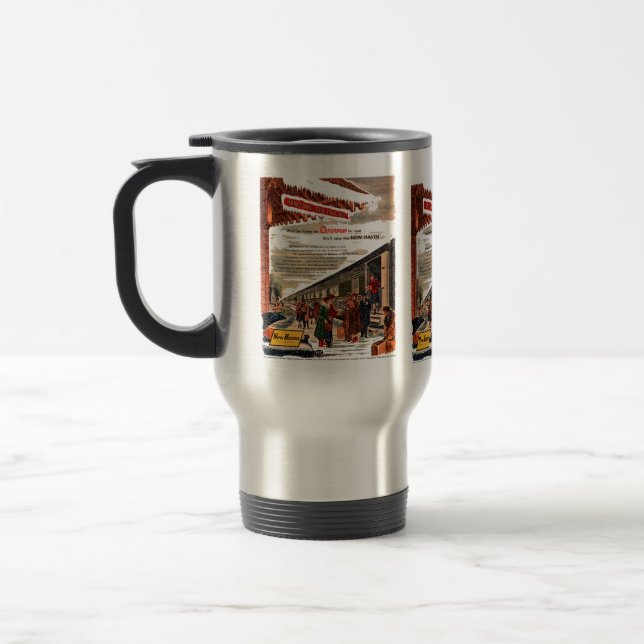Taza De Viaje Navidades del Ferrocarril de New Haven 1947        (Izquierda)