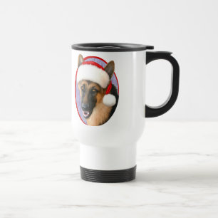 Taza De Viaje Navidades del Pastor Alemán Santa Hat