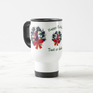 Taza De Viaje Navidades Doberman en vacaciones personalizadas