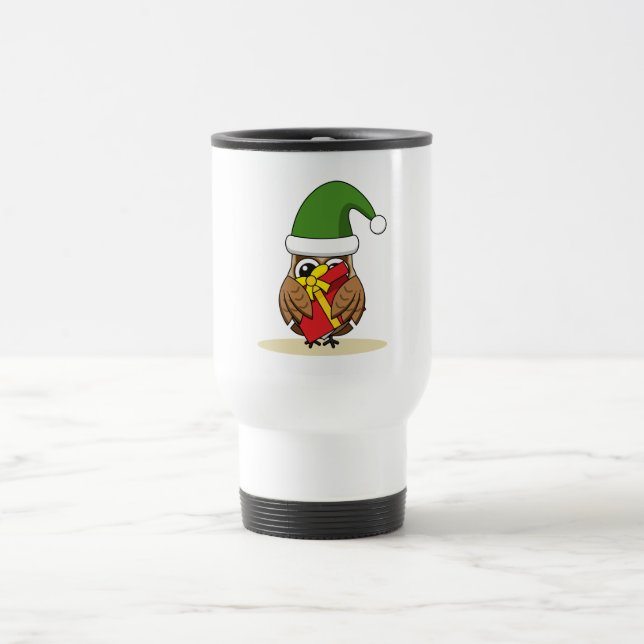 Taza De Viaje Navidades Elf Owl con presente (Centro)