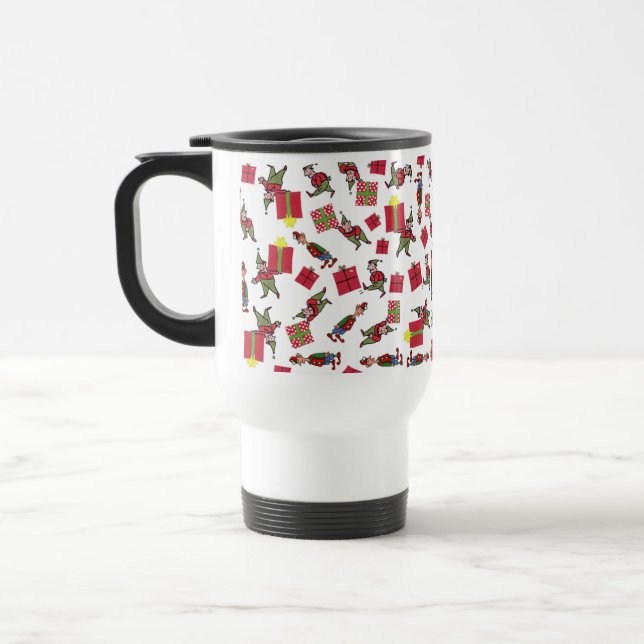 Taza De Viaje Navidades Elves viajar mug (Izquierda)