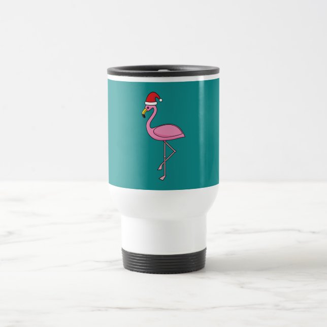 Taza De Viaje Navidades Flamingo con Santa Hat (Centro)