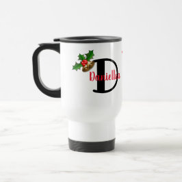 Taza De Viaje Navidades florales personalizadas Travel Mug
