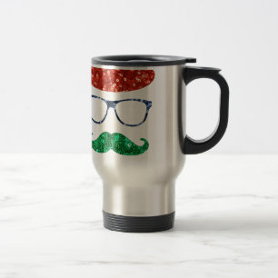 Taza De Viaje navidades hipster bigote