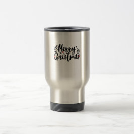Taza De Viaje Navidades rojos negros y blancos simples