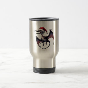 Taza De Viaje Navidades Santa hat pterodáctilo