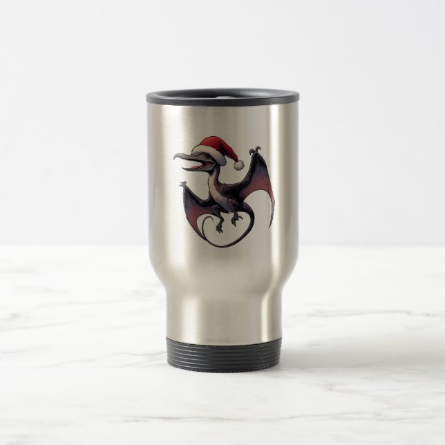 Taza De Viaje Navidades Santa hat pterodáctilo (Centro)