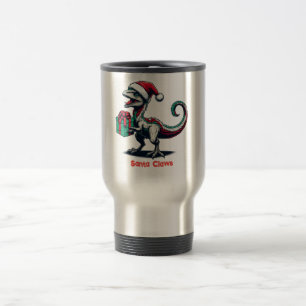 Taza De Viaje Navidades Santa hat raptor