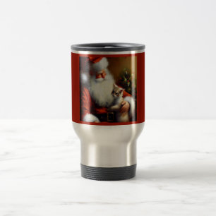 Taza De Viaje Navidades Santa y un gato 3