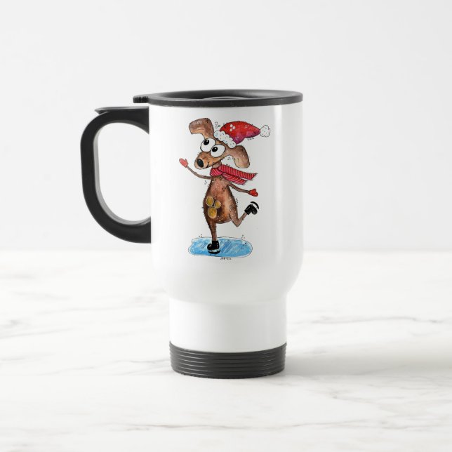Taza De Viaje Navidades singulares haciendo patines de hielo (Izquierda)
