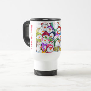 Taza De Viaje Navidades Snowmans Viajan con hongo