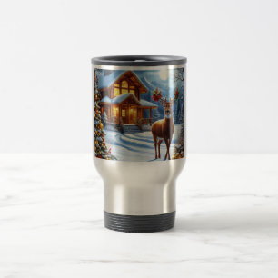 Taza De Viaje Navidades/Winter Deer Lodge