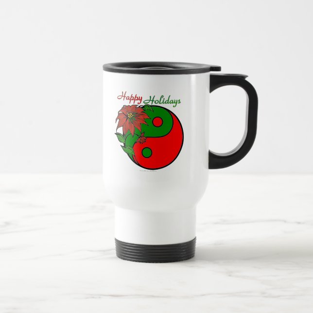 Taza De Viaje Navidades Yin Yang Poinsettia (Derecha)