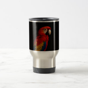 Taza de viaje negra 4 Luxe con loro escarlata