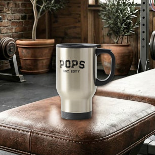 Taza De Viaje Negrita Varsity Pops Abuelo Año de Establecimiento