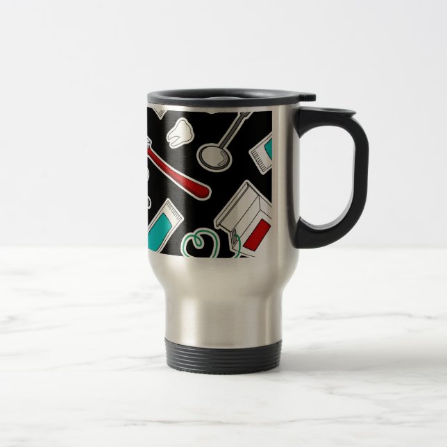 Taza De Viaje Negro de la impresión del dentista lindo/del (Derecha)