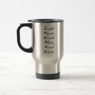 TAZA DE VIAJE NEGRO DE LA MUJER DE BADASS