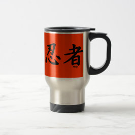 Taza De Viaje NINJA KANJI Símbolos JAPONESES CHINOS Icono de len