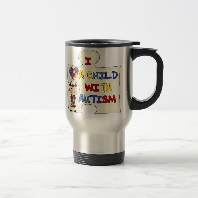 Taza De Viaje Niño con el chica trigueno 2 del autismo (Derecha)