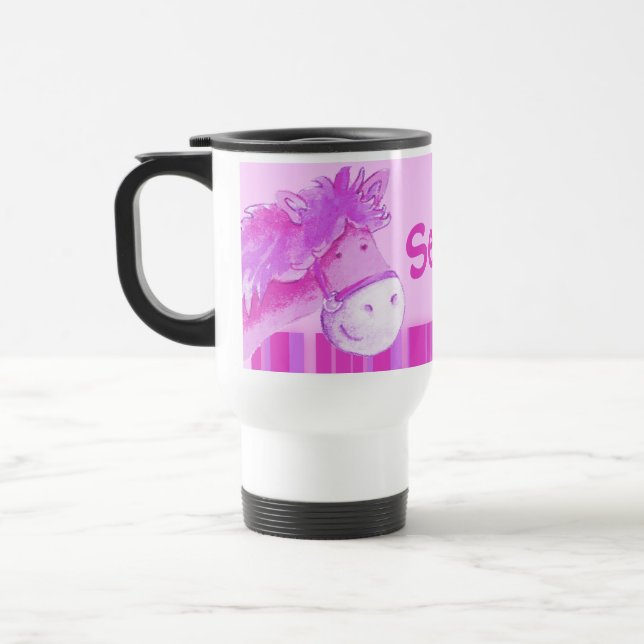 Taza De Viaje Niños rosados del potro nombrados taza del viaje (Izquierda)