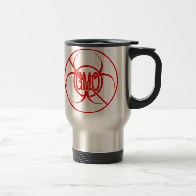 Taza De Viaje No GMO Travel Mug Biohazard Warning GMO Cup Mugs (Derecha)