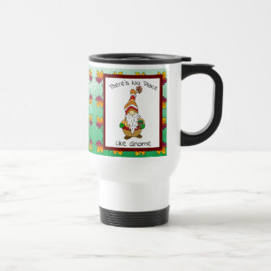 Taza De Viaje No hay lugar como Gnome, café de citas de otoño