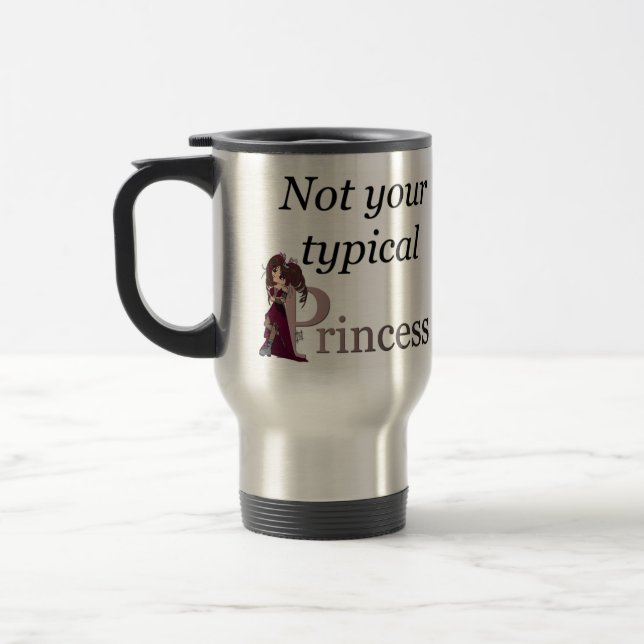 Taza De Viaje No su princesa típica Travel Mug… Estilo de Ceri (Izquierda)