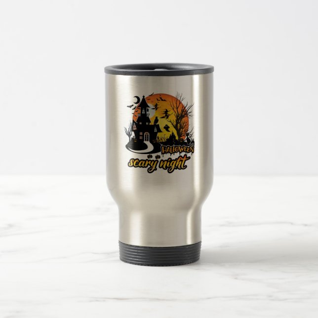 Taza De Viaje Noche de miedo de Halloween (Centro)
