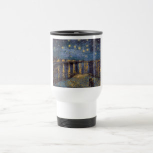 Taza De Viaje Noche estrellada sobre el río Ródano de Vincent Va
