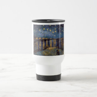 Taza De Viaje Noche estrellada sobre el río Ródano por Vincent V