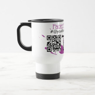 Taza De Viaje Nombre comercial de pintor de caras con código QR