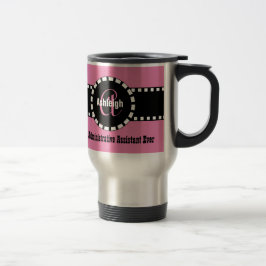 Taza De Viaje Nombre de encargo V2 del monograma del AYUDANTE