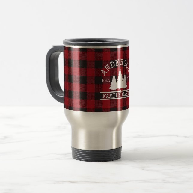 Taza De Viaje Nombre de familia de la cabina Red Buffalo Tapado (Anverso izquierdo)