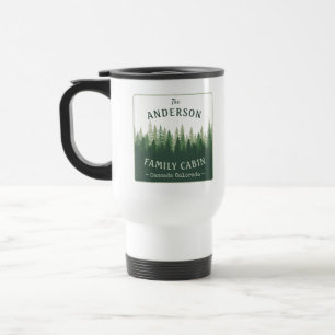 Taza De Viaje Nombre de familia Ubicación de la cabina Bosque d