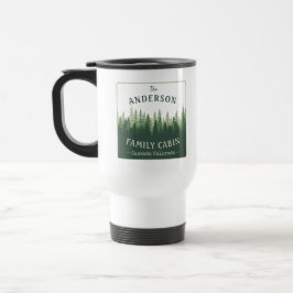 Taza De Viaje Nombre de familia Ubicación de la cabina Bosque de
