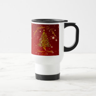 Taza De Viaje Nombre de las estrellas del árbol de oro rojo de c