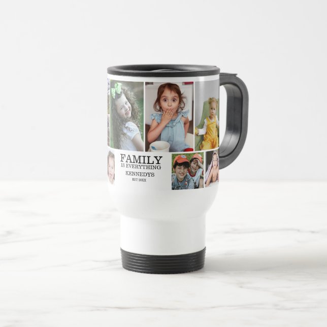 Taza De Viaje Nombre de presupuesto de familia de 10 Collages de (Anverso derecho)