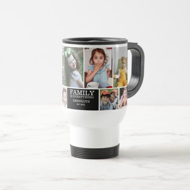 Taza De Viaje Nombre de presupuesto de familia de 10 Collages de (Anverso derecho)