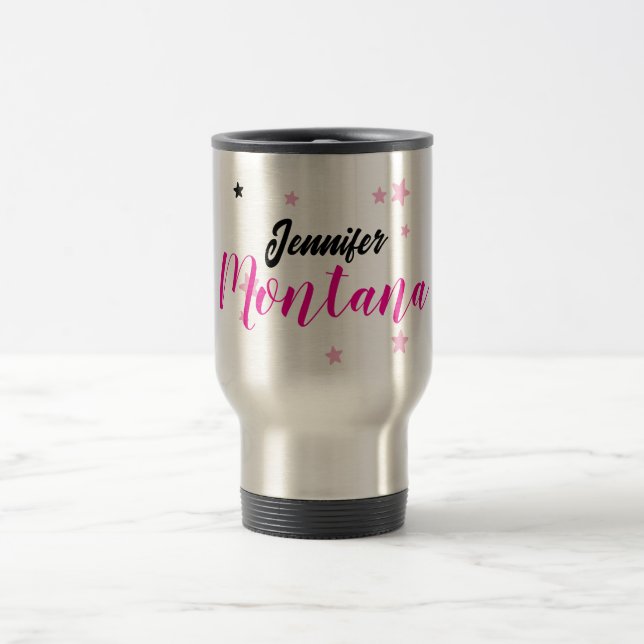 Taza De Viaje Nombre minimalista moderno elegante profesional (Centro)