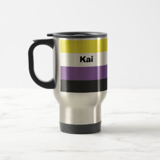 Taza De Viaje Nombre o monograma de marca de orgullo no binario