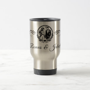 Taza De Viaje Nombre personalizado Boda Rótulo de amor Viaje Mug