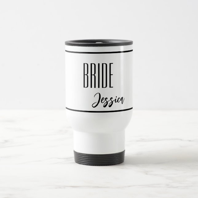 Taza De Viaje Nombre personalizado Bride Travel Mug (Centro)