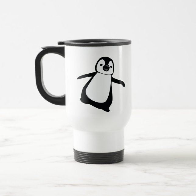 Taza De Viaje Nombre personalizado de la festividad del pingüino (Izquierda)