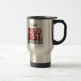 Taza De Viaje Nombre personalizado del mejor entrenador de fútb