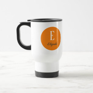 Taza De Viaje Nombre personalizado del monograma de encendido de