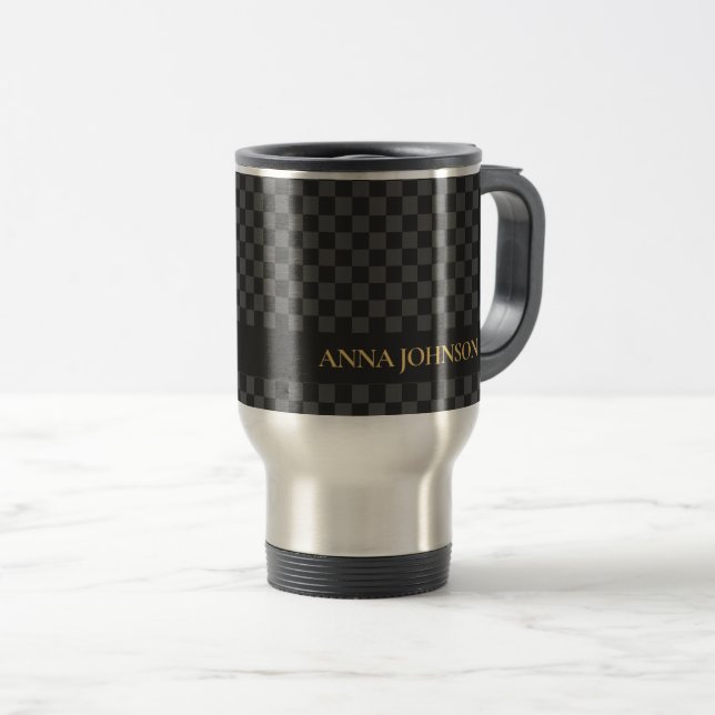 Taza De Viaje Nombre personalizado del patrón controlado (Anverso derecho)
