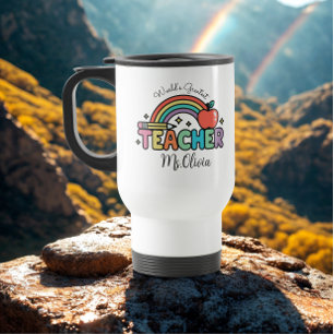Taza De Viaje Nombre personalizado del profesor   Profesor más g