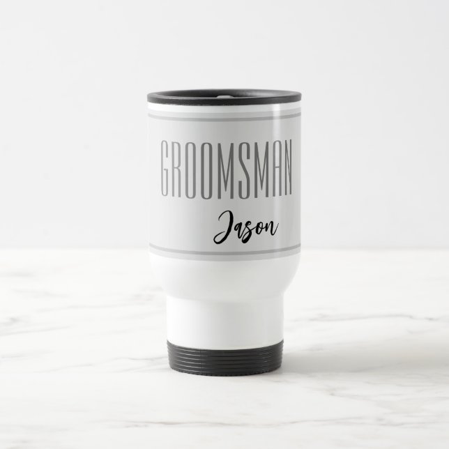 Taza De Viaje Nombre personalizado Groomsman Travel Mug (Centro)